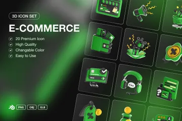 Comercio electrónico Paquete de Icon 3D