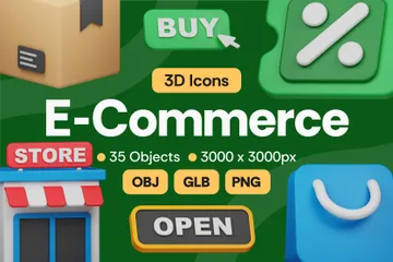 Comercio electrónico 3D Icon Pack