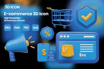 Comercio electrónico Paquete de Icon 3D