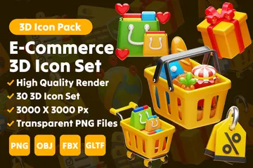 comercio electrónico Ilustración 3D Pack