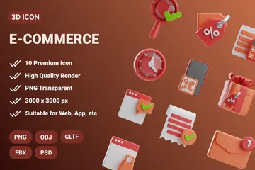 Comercio electrónico 2 Paquete de Icon 3D