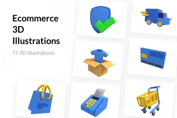Comercio electrónico Paquete de Illustration 3D