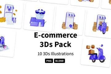 Comercio electrónico Paquete de Illustration 3D