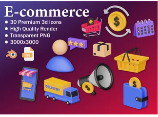 Comercio electrónico Paquete de Icon 3D