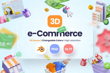 Comercio electrónico 3D Icon Pack