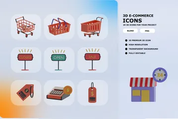 Comercio electrónico 3D Icon Pack