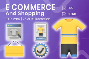 Comercio electrónico y compras 3D Icon Pack