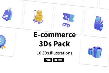 Comércio eletrônico Pacote de Icon 3D