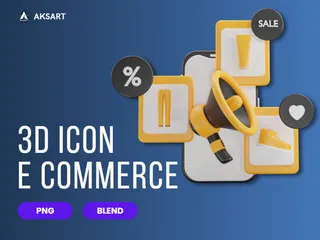 Comércio eletrônico Pacote de Icon 3D