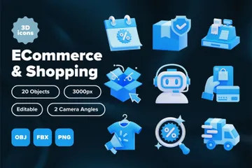 Comércio eletrônico e compras Pacote de Icon 3D