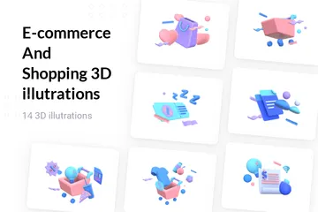 Comércio eletrônico e compras Pacote de Illustration 3D