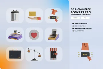 Comércio Eletrônico Parte 5 Pacote de Icon 3D