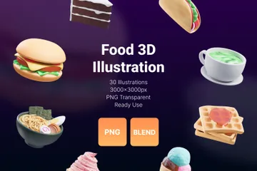 Comida Pacote de Icon 3D
