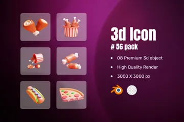 Comida Pacote de Icon 3D