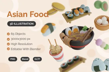 Comida asiática Paquete de Icon 3D