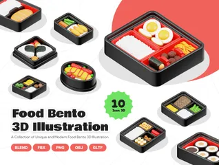 Comida Bento Paquete de Icon 3D