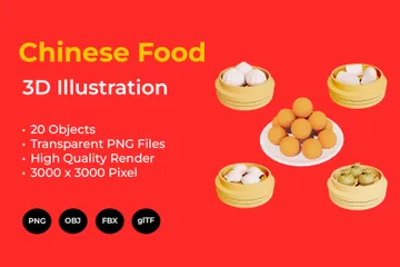 Comida chinesa Pacote de Icon 3D