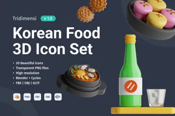 Comida coreana Paquete de Icon 3D