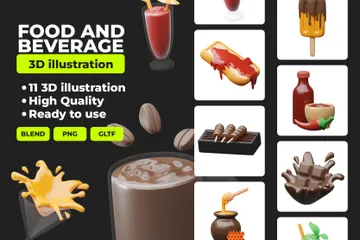 Alimentos e bebidas Pacote de Illustration 3D