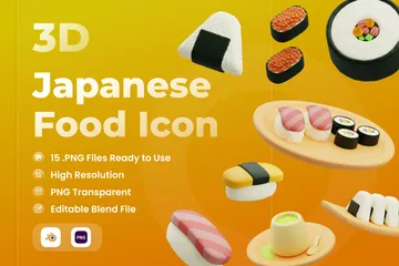 Comida Japonesa Pacote de Icon 3D