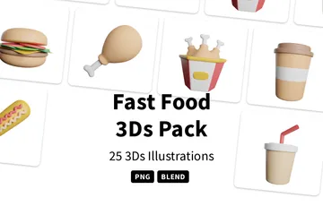 Comida rápida Paquete de Icon 3D