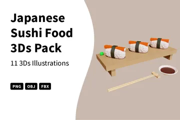 Comida japonesa de sushi 3D Icon Pack