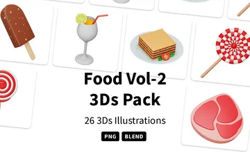 Comida Vol-2 Paquete de Icon 3D