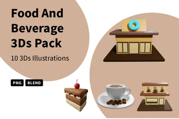 Alimentos y bebidas Paquete de Icon 3D