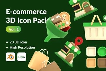 Commerce électronique Vol.1 Pack 3D Icon