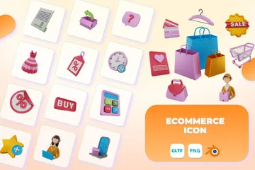 Commerce électronique Pack 3D Icon