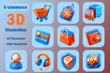 Commerce électronique Pack 3D Icon