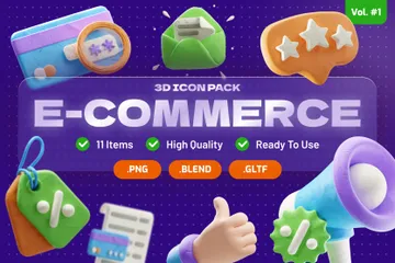 Commerce électronique 3D Icon Pack