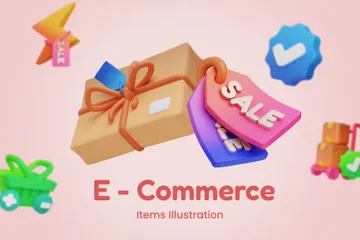 Commerce électronique 3D Icon Pack