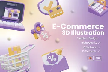 Commerce électronique 3D Icon Pack