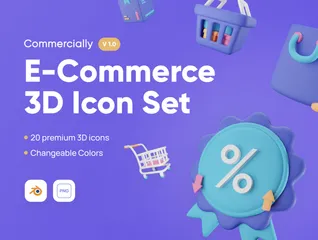 Commerce électronique Pack 3D Icon