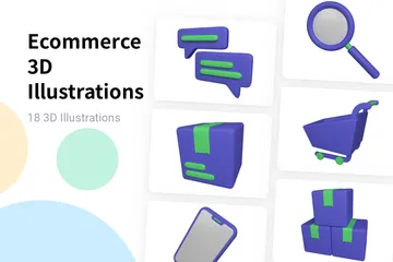 Commerce électronique Pack 3D Illustration