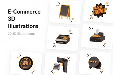 Commerce électronique Pack 3D Illustration