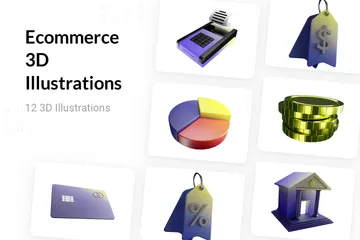 Commerce électronique Pack 3D Illustration