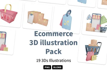 Commerce électronique Pack 3D Icon