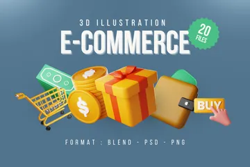 Commerce électronique 3D Icon Pack