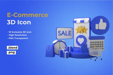 Commerce électronique Pack 3D Icon