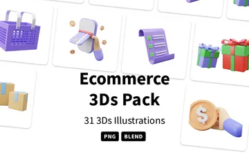 Commerce électronique Pack 3D Icon