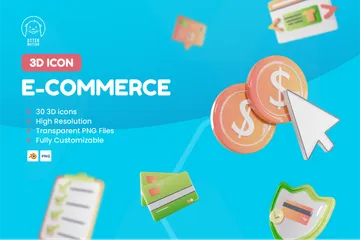 Commerce électronique 3D Icon Pack