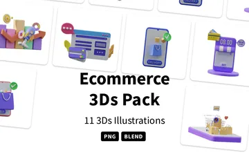 Commerce électronique Pack 3D Illustration
