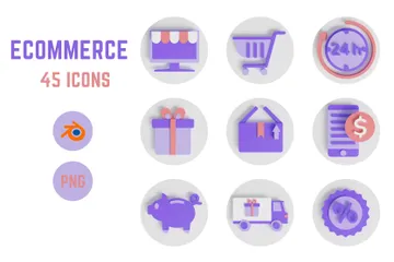 Commerce électronique Pack 3D Icon