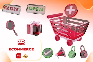 Commerce électronique Pack 3D Icon