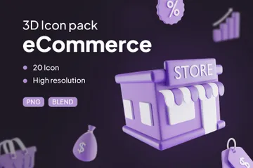 Commerce électronique 3D Icon Pack