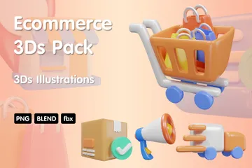 Commerce électronique 3D Icon Pack