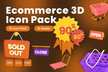 Commerce électronique Pack 3D Icon