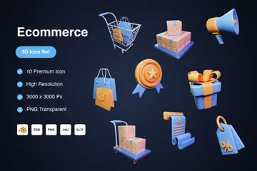 Commerce électronique Pack 3D Icon